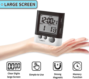2-Channel LCD ekran geri sayım sayacı dijital Mini elektrikli mutfak zamanlayıcı plastik LED elektronik zamanlayıcı ev pişirme için - Product Image 5