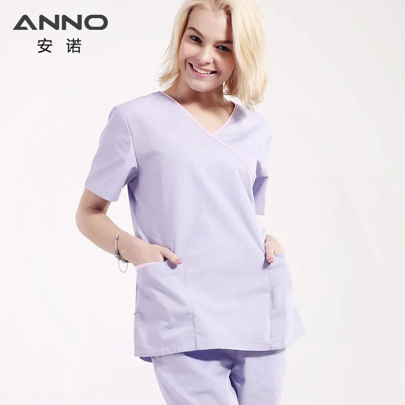 ANNO Comfortable Surgical Medical Doctor Nurse Scrubs Sets Hospital Clinic Uniform