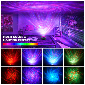 USB RGB LED yıldız projektör deniz dalga projektör gece lambası yatak odası gökyüzü için müzik hoparlörü ve uzaktan kumanda ile yeşil lazer - Product Image 2