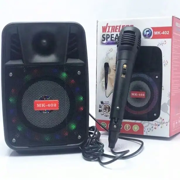 MK-402, compatible con tarjeta TF, USB, RADIO FM, altavoz inalámbrico portátil de color azul