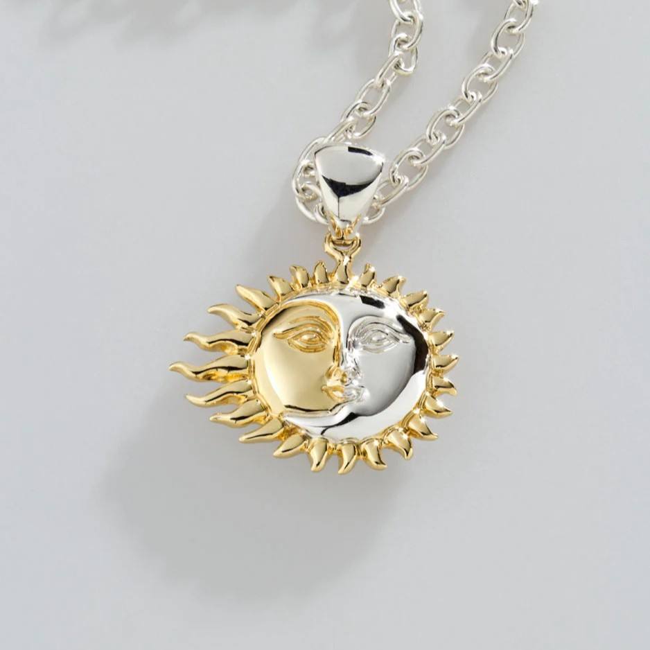 Collier soleil argent-or et argent