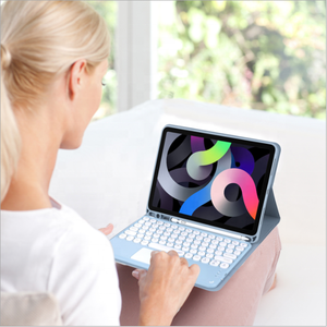 适用于sumsung galaxy tab a7 A8 A9 A10 s7 s8 S9 PLUS盖，带无线蓝牙键盘触摸板圆键 - Product Image 5