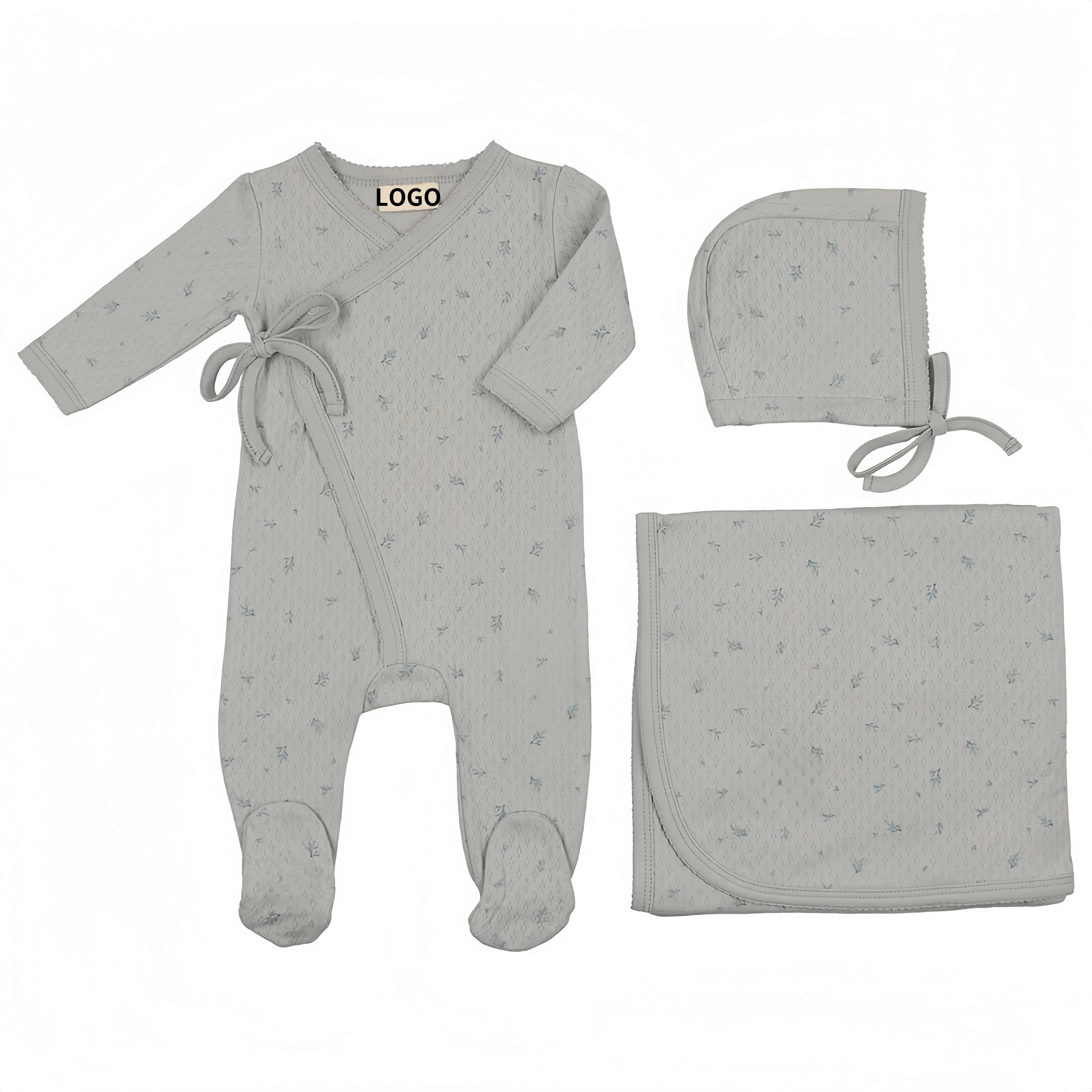 Wrap Layette Set Pearl Blue