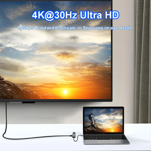 具有4K HDMI兼容性的8合1 USB C集线器扩展坞USB 3.0适配器C型分离器计算机配件 - Product Image 4