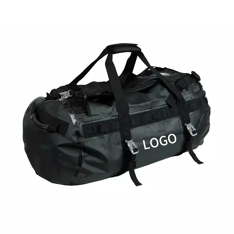 Logo personalizzato 500D Incatramata Del PVC Da Viaggio Impermeabile A Secco Sacchetto di Campeggio Esterna Borsa Da Viaggio di Sport Zaino Duffel di Viaggio Duffle Bag