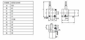 2000 MM Push-Pull linearer Inkrementaler Encoder Versetzung Transducer Ziehdraht Positionssensor CESI-S2000P - Product Image 6