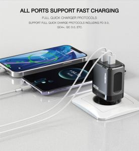 MOXOM PD 20W Type C Dual Ports Home <strong>Charger</strong> USB C QC3.0 Fast Charging Sublimation Phone <strong>Charger</strong> for Mi - Product Image 5