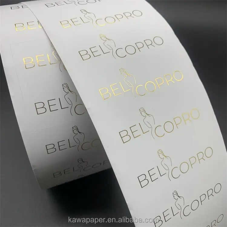 Custom Logo Printed Gold Waterproof Pvc Vinyl Sticker Labels