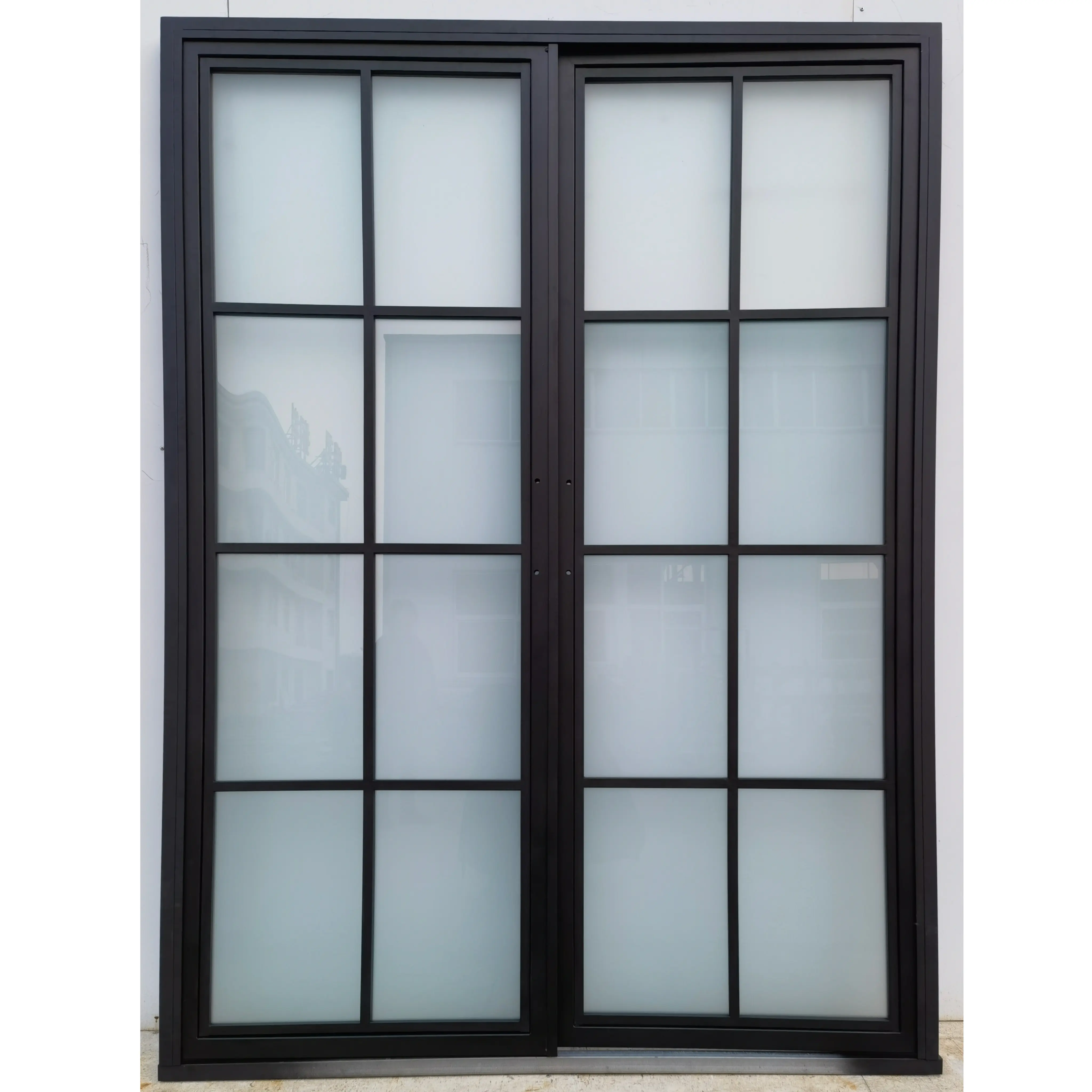 Ventanas de acero de estilo francés parrillas de ventana francesas de acero suave perfil de acero galvanizado para ventanas y puertas