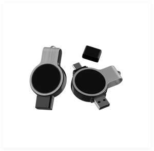 OTG C型双Usb圆形旋转金属OTG C型u盘，带发光标志手机和电脑商务礼品 - Product Image 2