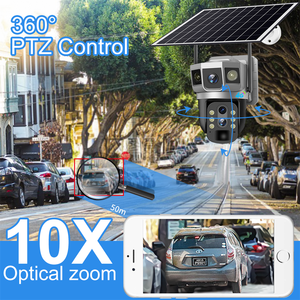<strong>10</strong> <strong>X</strong> ZOOM 3 Screen 8W Battery Panel Solar <strong>Camera</strong> 4G SIM Card 4MP Outdoor Security <strong>Camera</strong> System Factory <strong>Camera</strong> - Product Image 2