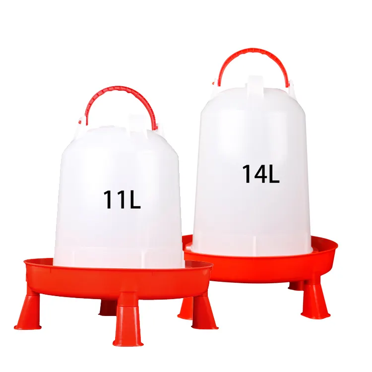 11L 14L poultry chicken water drinkers automatic plastic chicken drinker with legs