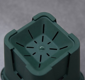 人気の種類のサイズ植物用ソーサー付きプラスチックスクエアガロン苗床ポット