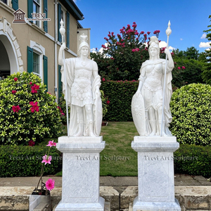 Trang trí nội thất sân vườn đá cẩm thạch Hy Lạp Roman hình tượng cổ đá vôi cuộc sống Kích thước chiến binh tác phẩm điêu khắc bằng đá cẩm thạch người lính bức tượng - Product Image 6