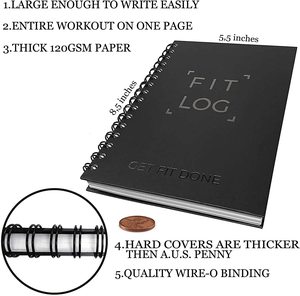 Custom A5 Spiral FIT <strong>Log</strong> FOOD <strong>LOG</strong> Fitness Book PP <strong>Notebook</strong> - Product Image 4