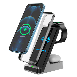 แท่นชาร์จไร้สายแบบ3 in 1สำหรับ iPhone 12 PRO MAX สำหรับ Apple Watch 10W แท่นชาร์จไร้สายอย่างรวดเร็วสำหรับ airpods - Product Image 2
