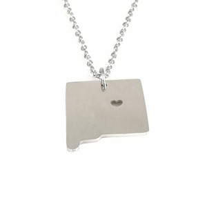 Set di collana pendente in acciaio inossidabile placcato argento personalizzato con mappa degli stati uniti collana di moda buddhismo - Product Image 2