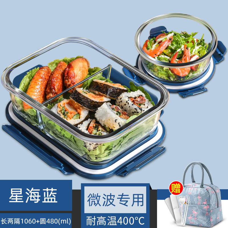 31blue - 2 compartimentos 1060+redondo 480ml+bolsa isotérmica+cutlery