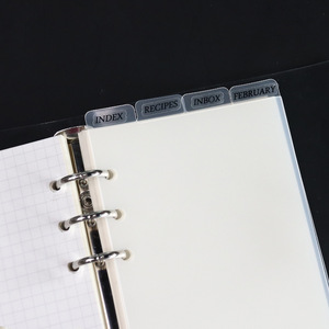 Wholesale Loose Leaf <strong>Notebook</strong> Page Markers A5 Binder Divider 6 Holes Clear Matte <strong>Index</strong> Divider <strong>with</strong> Tabs - Product Image 5