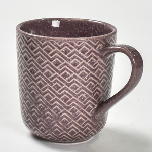 Factory Own Set of 6 Reaction Glaze <strong>Cups</strong> with Embossed Customizable Ceramic <strong>Cups</strong> Set - Product Image 5