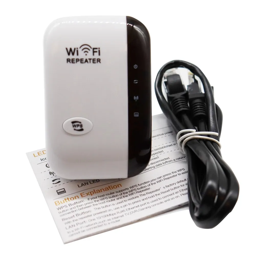 Repetidor Wifi inalámbrico, amplificador de señal WPS, extensor de rango de red Wifi con 802.11N/B/G 300Mbp