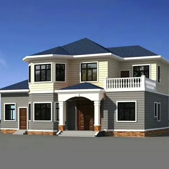 Steel Structure Prefab House Design American Style Light Steel Luxury Villa