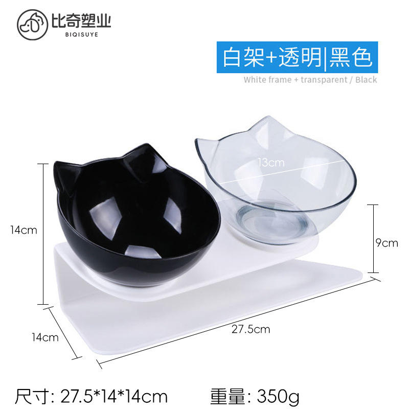 Negro a través de doble cuenco-base blanca