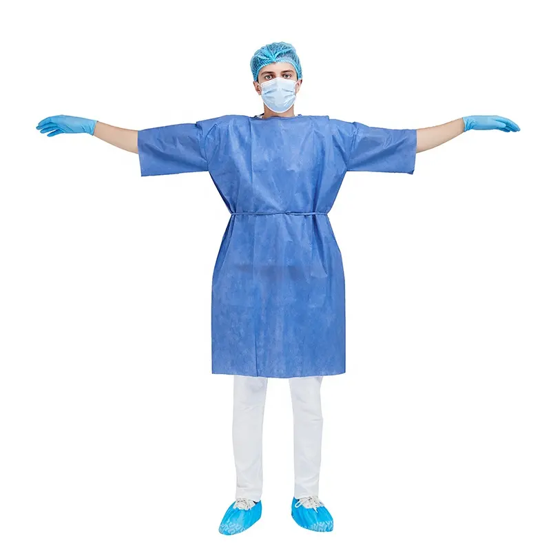חד פעמי SMS קצר שרוול שמלת מטופל PPE רפואי שמלת מטופל