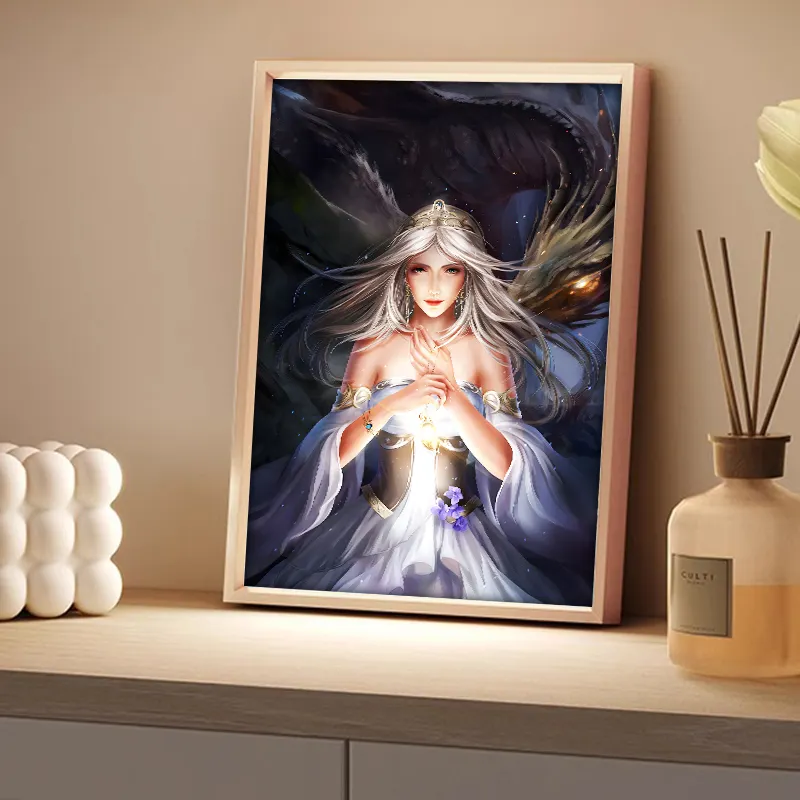 Esboço personalizado Anime Animação Luz Do Sol Pintura Noite Ins Coreano Popular Cabeceira Decoração Atmosfera Luz