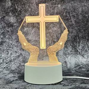 Nhà Máy Bán buôn 3D Jesus ánh sáng ban đêm sáng tạo <span class=keywords><strong>LED</strong></span> bảng đèn cho phòng ngủ trang trí - Product Image 4