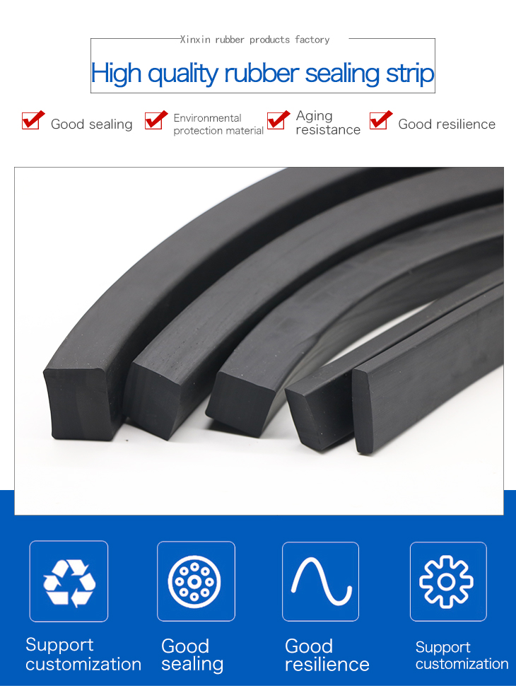 High Temperature NBR FKM Silicone EPDM Rubber O Ring Cord Rubber Sealing Strip Solid Round Square Rubber Strip Seals