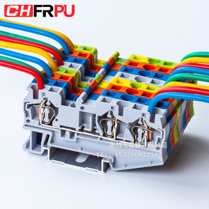 ST 4-TWIN One in Two Out <strong>Spring</strong> Din Rail <strong>Terminal</strong> <strong>Block</strong> ST4-TWIN One in <strong>Double</strong> Out In-line Type Connection <strong>Terminal</strong> <strong>Block</strong> - Product Image 3