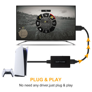 Adaptador Scart a Hdmi 1,3 1080P/720P, convertidor de audio y video con cable de alimentación Micro USB Cable convertidor Scart a Hdmi para VHS VCR