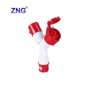 ZNG-1024双向工业插头，带插座4针32A一输入二输出380伏工业多插座适配器