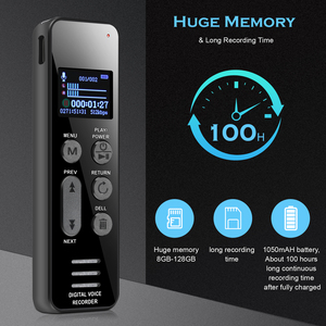 V63 Audio <strong>Recorder</strong> Digital Display Screen Sound-activated <strong>Recorder</strong> Built-in Mic Multi-language Line-in Recording - Product Image 4