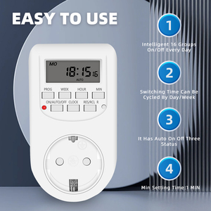 Mini interruttore Timer digitale Display LCD 12/24 ora settimanale programmabile presa di temporizzazione EU UK presa presa spina da cucina AL-06 - Product Image 6