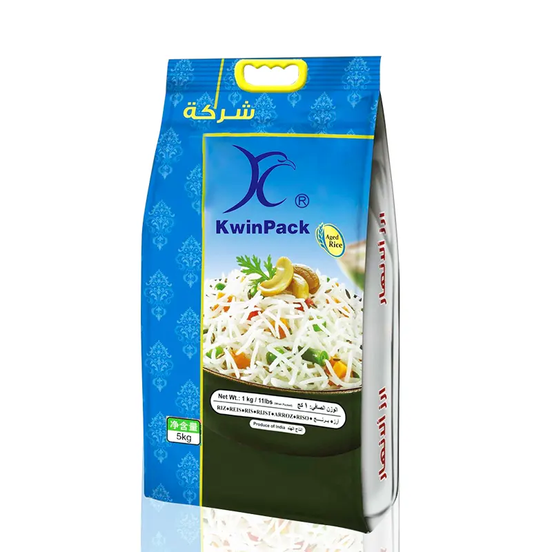 Types Thai Bopp Empty Laminated Plastic 1Kg 5Kg Vacuum Rice Bags For Rice Packaging Sale