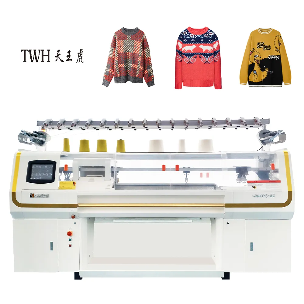 Suéter plano de alta velocidad totalmente automático, máquina de tejer