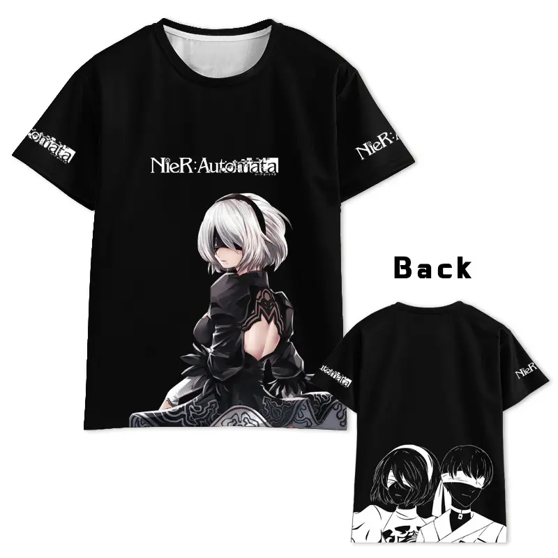 Neues Modes piel NieR Automata 3D-gedrucktes T-Shirt Anime Harajuku Streetwear Übergroßes T-Shirt Männer Frauen Mode Casual Cool Tops