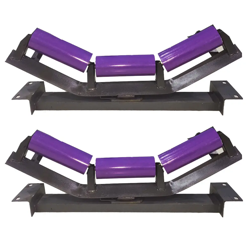 Carbon steel conveyor roller small conveyor belt Carrier idler with bracket