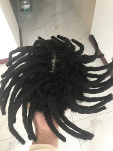 新款100% 真人发印度人头马假发男士辫子单底非洲风格黑色恐惧锁风格假发 - Product Image 2