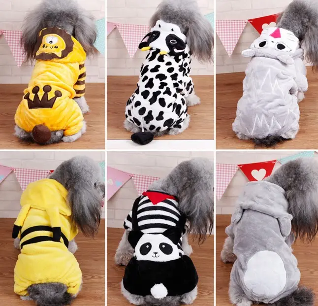 Pet köpek için toptan komik sevimli karikatür hayvan cosplay kostüm