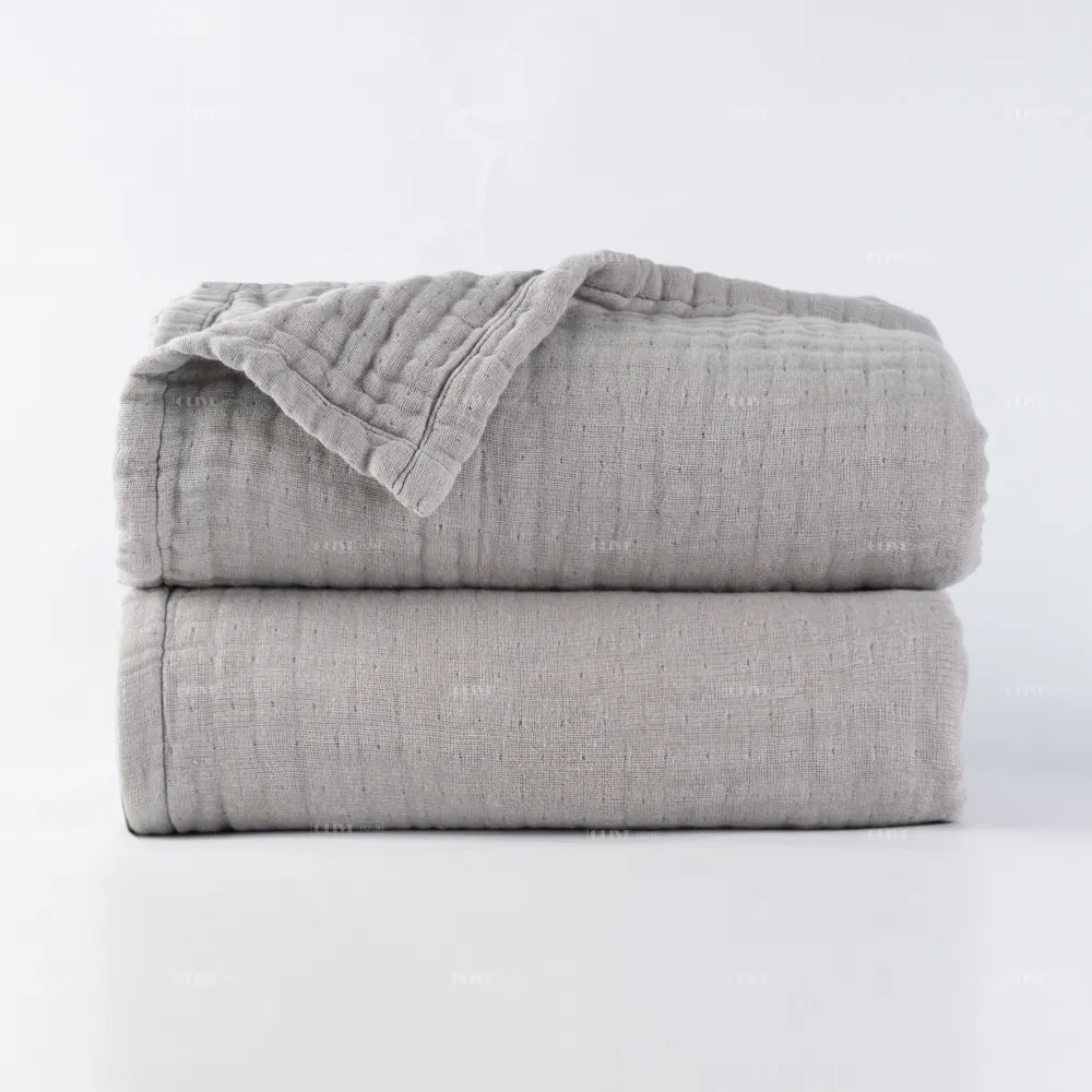 Мягкое 100% муслиновое одеяло для дивана 6-слойное дышащее Марлевое одеяло 90x90 дюймов всесезонное мягкое и легкое