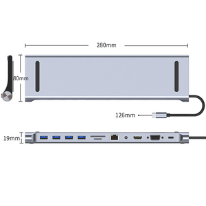 Docking Station Hub Usb C 11 in 1 da tipo C a VGA 4K 1080P Hub di rete Ethernet Usb 3.0 adattatore tipo C a 11 porte per Macbook Air M1 - Product Image 6