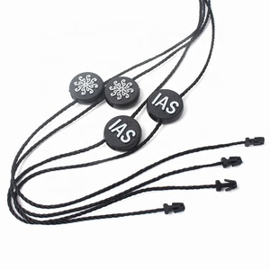 <strong>Custom</strong> Embossed Logo Black Plastic Nylon Hang <strong>Tag</strong> <strong>String</strong> for Garment - Product Image 3