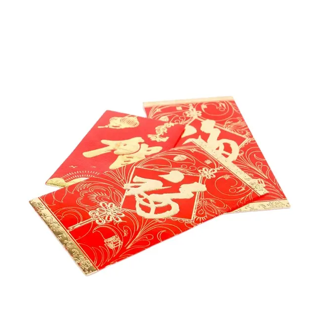 Kırmızı zarflar çin yeni yıl 2024 özelleştirilmiş kadife lamine CNY şanslı para zarf sıcak damga kırmızı paket