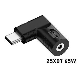 65W PD 90 Degree USB C Male <strong>Output</strong> <strong>to</strong> DC Power <strong>Input</strong> Adapter DC 5.5mmx2.1mm Female <strong>Input</strong> <strong>to</strong> Type C Male Connector Charge Adapte