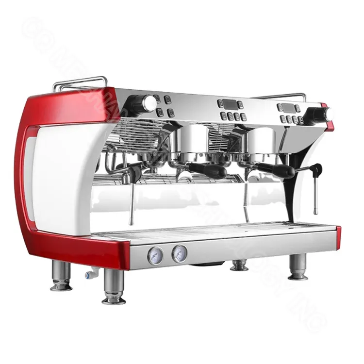 Profesyonel yapımcıları makineleri fiyatları elektronik yarı otomatik kafa Espresso çift grup ticari kahve makinesi