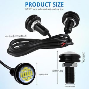 Hawk-Eye không thấm nước 12V 24V LED chỉ số đèn 23mm 18mm ban ngày chạy đèn sương mù & đèn pin cho xe vật liệu kim loại - Product Image 4