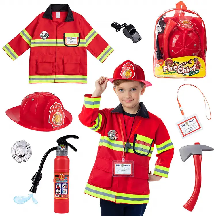 Giocattoli di salvataggio in costume da vigile del fuoco per bambini set da gioco costume da gioco per bambini